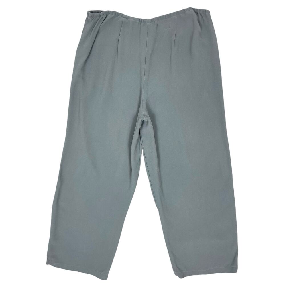 Eileen Fisher 100% Silk Pants Gray Large Lightweight Laganlook Beach Resort - Picture 12 of 16